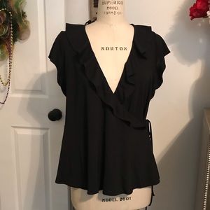 RRR wrap black blouse